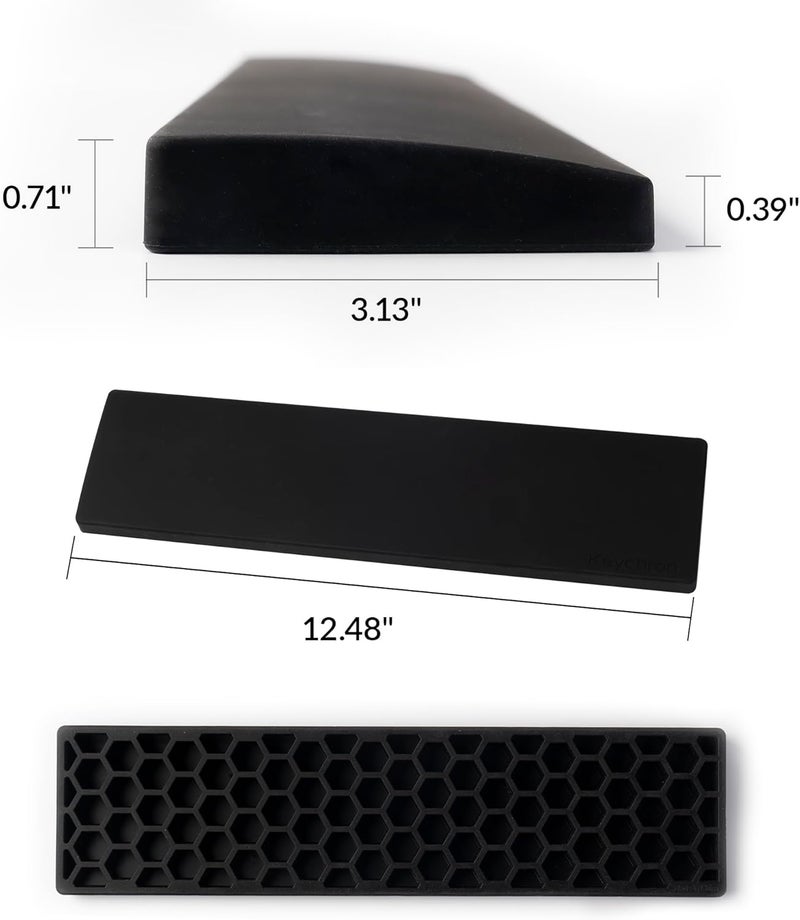 Keychron 12.48" Silicone Wrist Rest for 75% Compact Mechanical Keyboards, Ergonomic Palm Support with Full Honeycomb Non-Slip Base, Compatible with K2/K2 Pro/K2 Max/K2 HE/K6/K6 Pro/K6 HE - Image 3